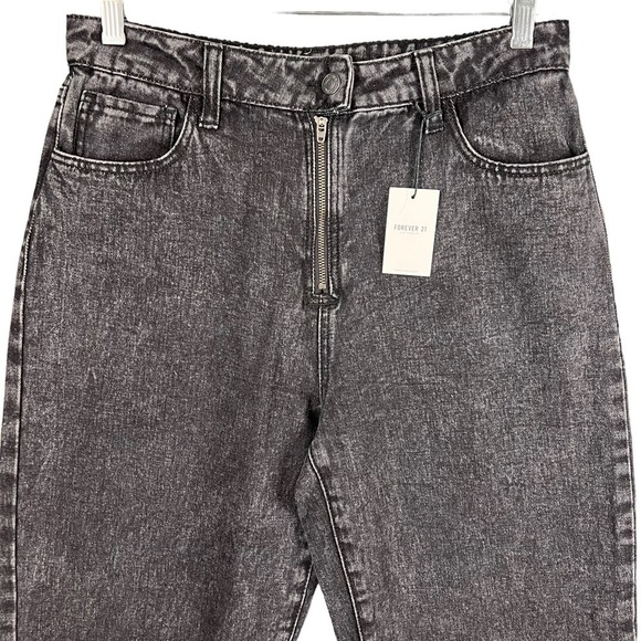 NEW Forever 21 High Rise Baggy Wide Leg Barrel Jeans Black Wash US 28 Grunge - Picture 4 of 10